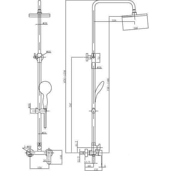 Душевая стойка Aquanet Passion S2 212274 - фото 2