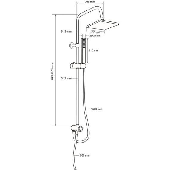 Душевая стойка Aquanet Practic AF100-70-S-C 243319 - фото 2