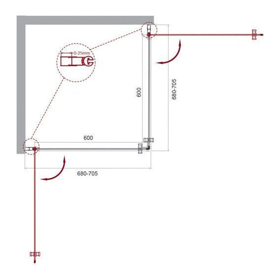 Душевое ограждение BelBagno 70x70 см ETNA-A-2-70-C-Cr, хром/прозрачное - фото 2