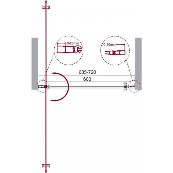 Душевая дверь BelBagno 70 см ETNA-B-1-70-C-Cr-90, хром/прозрачное - фото 8
