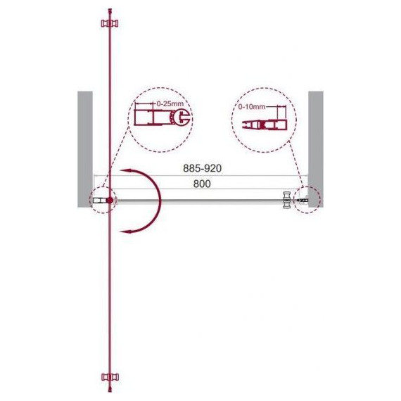 Душевая дверь BelBagno 90 см ETNA-B-1-90-C-Cr-90, хром/прозрачное - фото 8