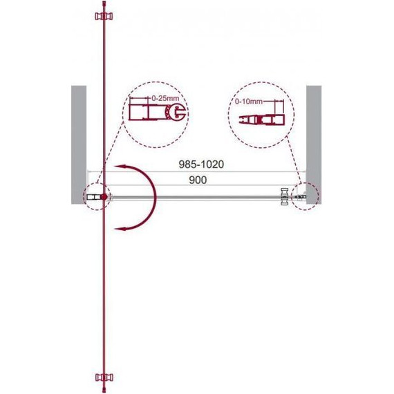 Душевая дверь BelBagno 100 см ETNA-B-1-100-C-Cr-90, хром/прозрачное - фото 8