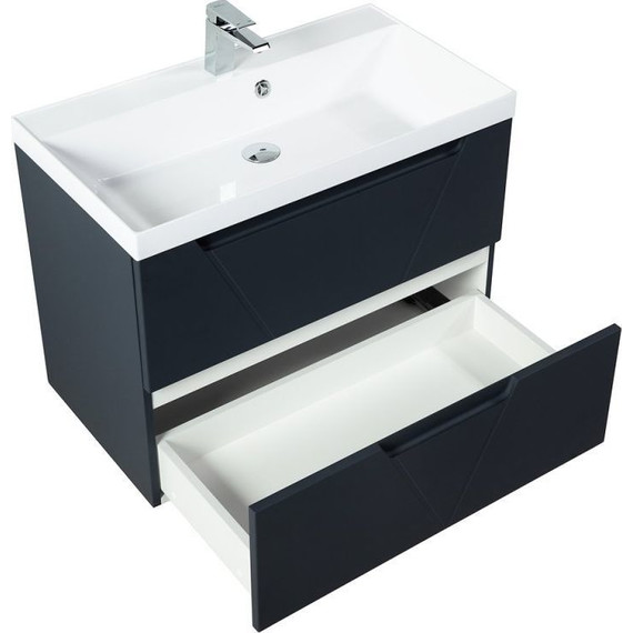 Тумба подвесная с раковиной BelBagno VITTORIA-900-2C-SO-GO-P 90 см, Grigio Opaco - фото 2