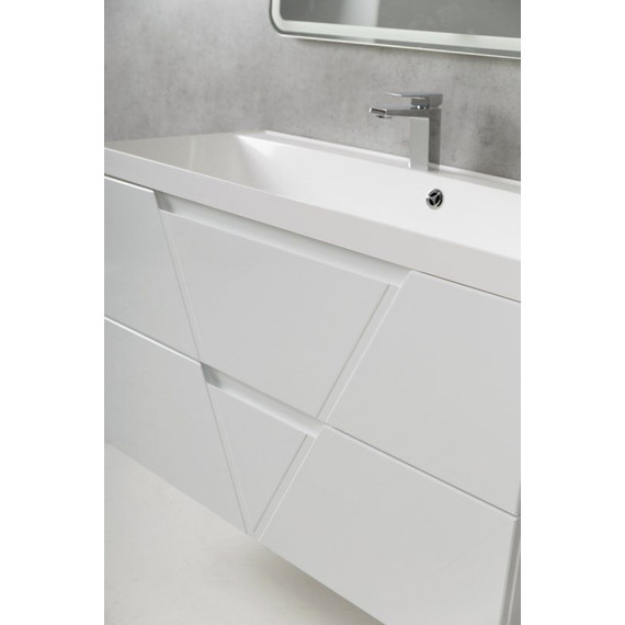 Тумба подвесная с раковиной BelBagno VITTORIA-900-2C-SO-BO-P 90 см, Bianco Opaco - фото 4