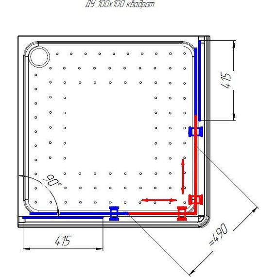 Душевое ограждение Радомир Дрим 100x100 см, черный/матовое - фото 2