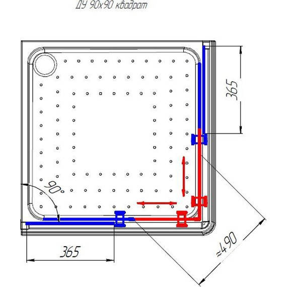 Душевое ограждение Радомир Дрим 90x90 см, черный/матовое - фото 2