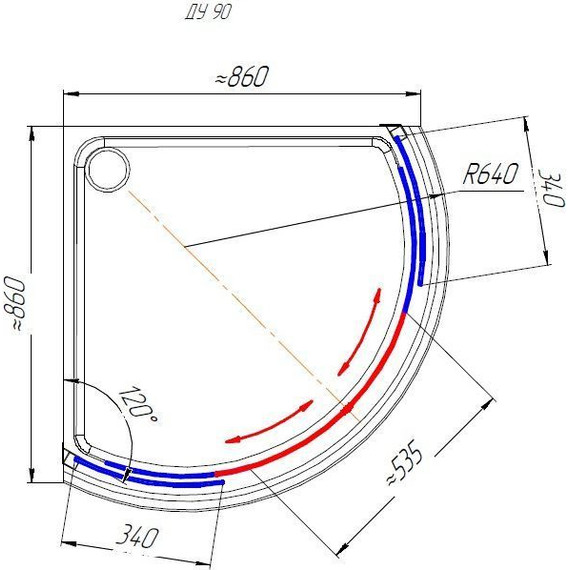 Душевое ограждение Радомир Найт 90x90 см, черный/матовое - фото 2