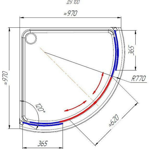 Душевое ограждение Радомир Найт 100x100 см, черный/матовое - фото 2