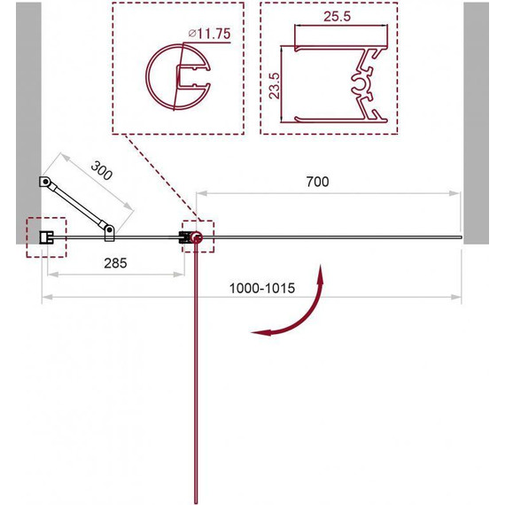 Шторка для ванны BelBagno 100 см UNO-V-11-100/150-C-Cr, хром/прозрачное - фото, картинка 2 Шторка для ванны BelBagno 100 см UNO-V-11-100/150-C-Cr, хром/прозрачное - фото 2