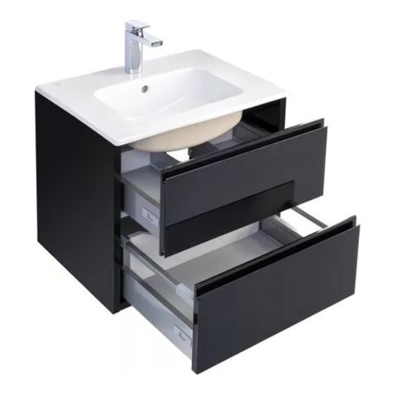 Тумба подвесная с раковиной Акватон Римини 60 см 1A226601RN950, черный - фото 4