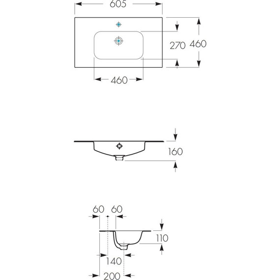 Тумба подвесная с раковиной Акватон Римини 60 см 1A226601RN950, черный - фото 10