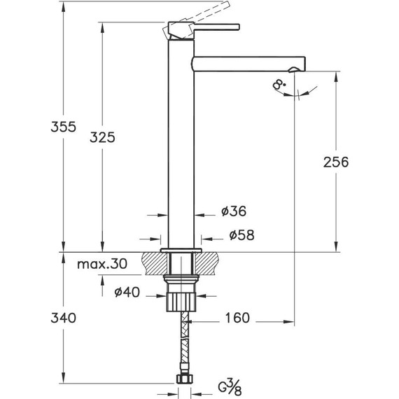 Смеситель для раковины высокий Vitra Origin A42558 - фото 3