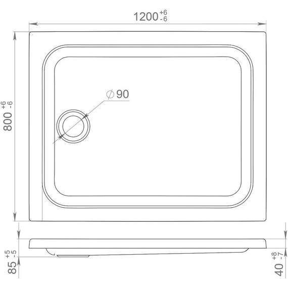 Поддон акриловый Тритон ПД26 120х80 см (каркас и панель в комплекте) - фото, картинка 3 Поддон акриловый Тритон ПД26 120х80 см (каркас и панель в комплекте) - фото 3