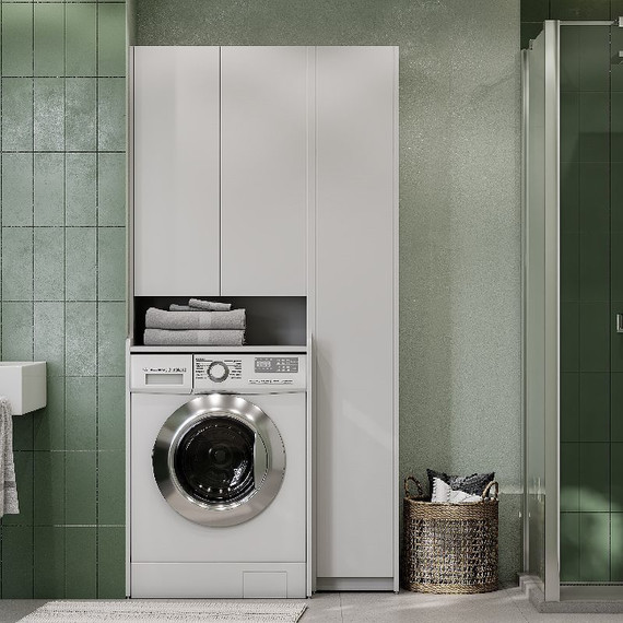 Пенал для стиральной машины Акватон Лондри 60 см 1A260503LH010, белый глянец (Поставляется в разобранном виде) - фото, картинка 4 Пенал для стиральной машины Акватон Лондри 60 см 1A260503LH010, белый глянец (Поставляется в разобранном виде) - фото 4