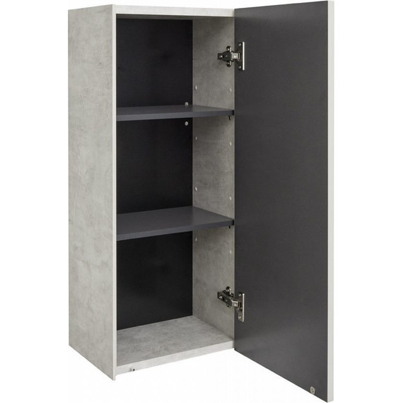 Шкаф подвесной Акватон Сохо 35 см 1A258403AJ9A0, слэйт/галька серая - фото 2