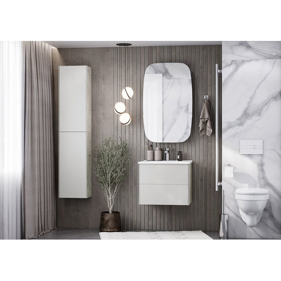 Шкаф подвесной Акватон Сохо 35 см 1A258403AJ9A0, слэйт/галька серая - фото 6