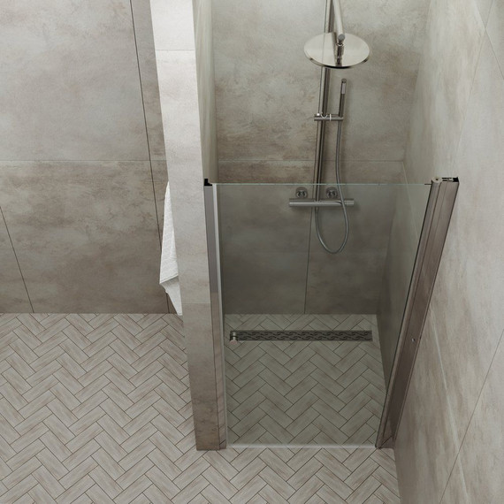 Душевая дверь Тритон Уно 100 см, алюминий/прозрачное - фото 3