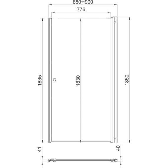 Душевая дверь Тритон Уно 90 см, алюминий/прозрачное - фото 9