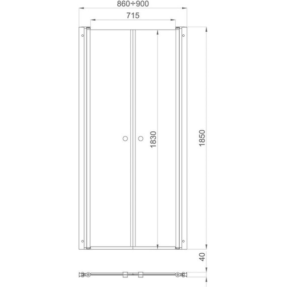 Душевая дверь Тритон Дабл 90 см, алюминий/прозрачное - фото 7