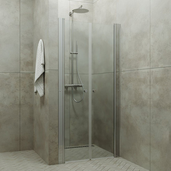 Душевая дверь Тритон Дабл 100 см, алюминий/прозрачное - фото 4