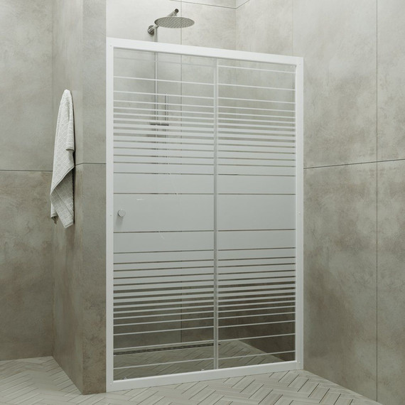 Душевая дверь Тритон Слайд 120 см, белый/узор - фото 4