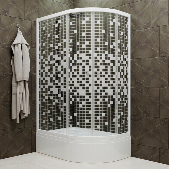 Душевое ограждение Triton Коралл B 120х80 см, белый/узор L - фото 2