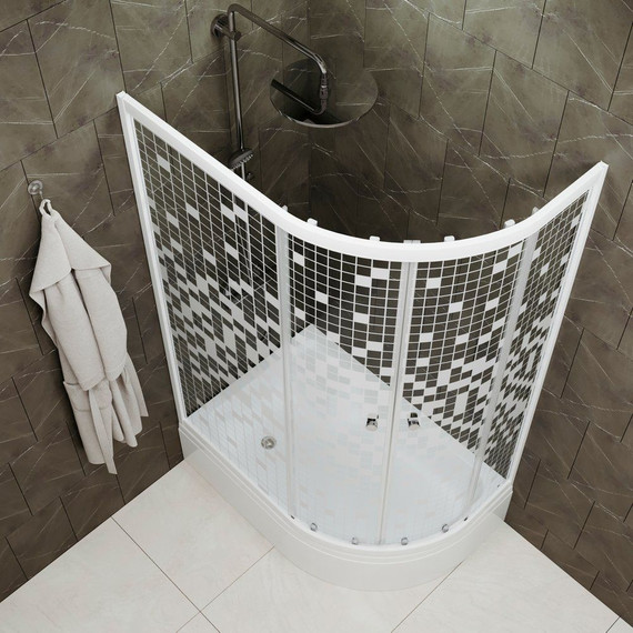 Душевое ограждение Triton Коралл B 120х80 см, белый/узор L - фото 3