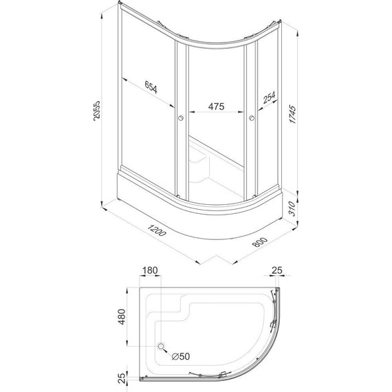 Душевое ограждение Triton Коралл B 120х80 см, белый/узор L - фото 4
