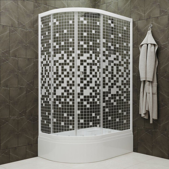 Душевое ограждение Triton Коралл B 120х80 см, белый/узор R - фото 2