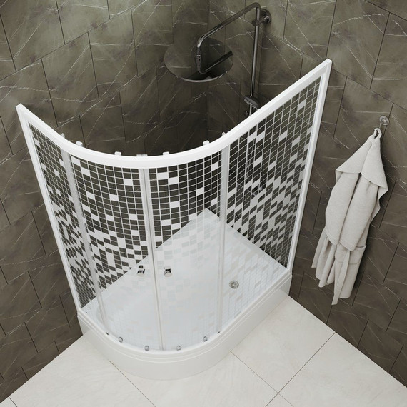 Душевое ограждение Triton Коралл B 120х80 см, белый/узор R - фото 3