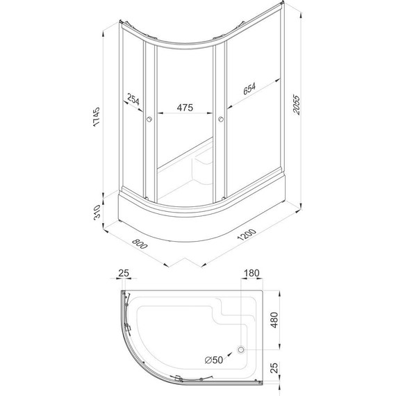 Душевое ограждение Triton Коралл B 120х80 см, белый/узор R - фото 4