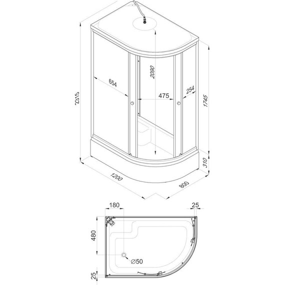 Душевая кабина Triton Коралл B 120x80 см, белый/узор L - фото 8