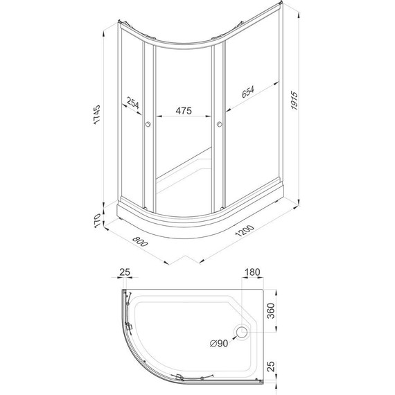 Душевое ограждение Triton Коралл A 120х80 см, белый/узор R - фото 4