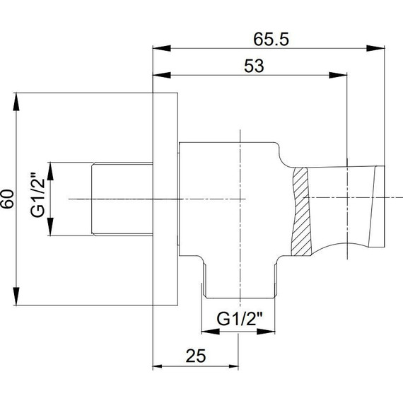 Шланговое подсоединение с держателем E.C.A. 102199603C1EX, черный матовый - фото 2