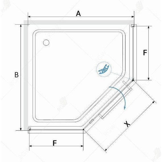 Душевое ограждение RGW HO-084G 100x100 см 350608400-26 (стекло 8 мм), золото/матовое - фото 2