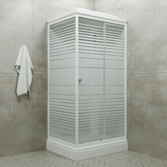 Душевая кабина Triton Квадро 100x80 см, белый/узор - фото, картинка 3 Душевая кабина Triton Квадро 100x80 см, белый/узор - фото 3