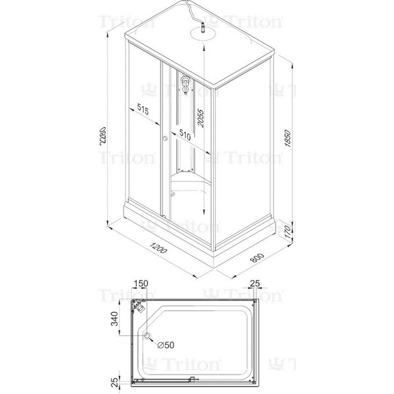 Душевая кабина Triton Квадро 120x80 см, белый/узор R - фото, картинка 10 Душевая кабина Triton Квадро 120x80 см, белый/узор R - фото 10