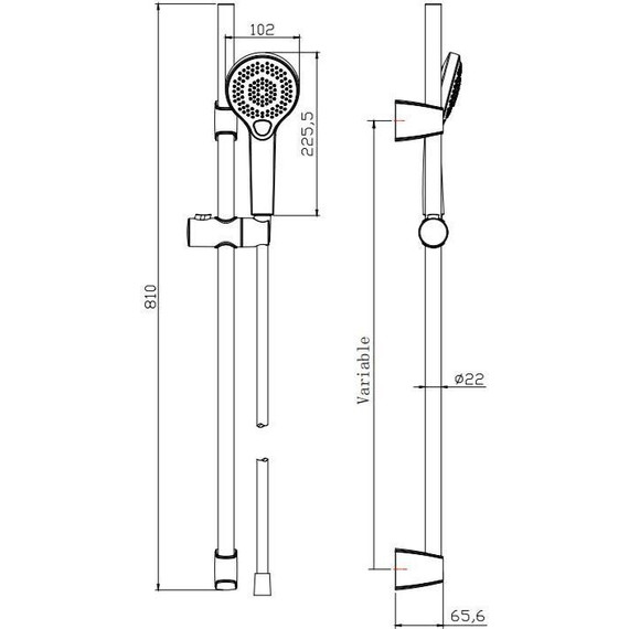 Душевой гарнитур Cersanit Neno 63696, черный - фото 11
