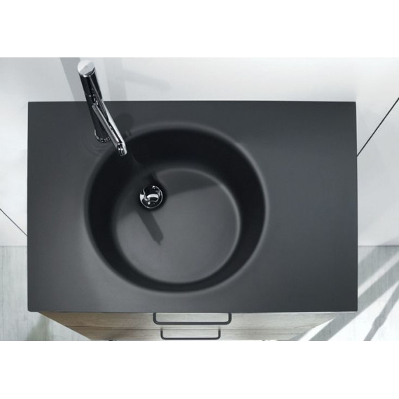 Раковина врезная на столешницу Jacob Delafon Odeon Rive Gauche 80 см EB2562-DE2, черный матовый - фото 2