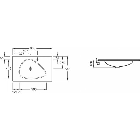 Раковина мебельная Jacob Delafon Nouvelle Vague 80 см EB3020-DE2, черный матовый - фото 2