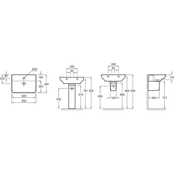 Раковина подвесная Jacob Delafon Struktura 65 см EGC112-Z-00 - фото 3