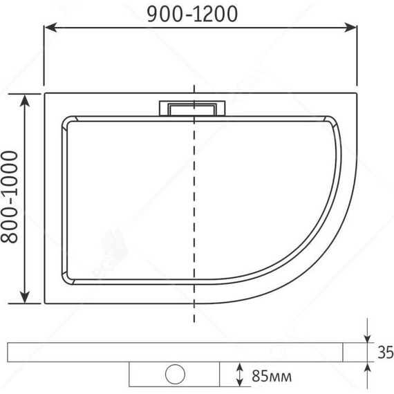 Каменный поддон RGW GWS-41L 100x90 см 03150490-01L - фото 4