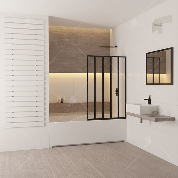 Шторка для ванны RGW SC-22B 120 см 03112212-14, черный/прозрачное - фото 2