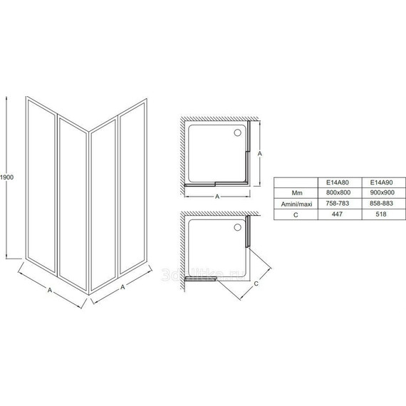 Душевое ограждение Jacob Delafon Serenity 90x90 см E14A90-GA, хром/прозрачное - фото 2