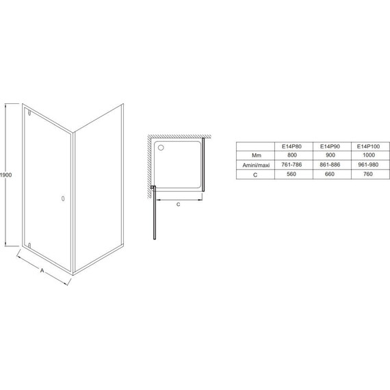 Душевая дверь Jacob Delafon Serenity 100 см E14P100-GA, хром/прозрачное - фото 3