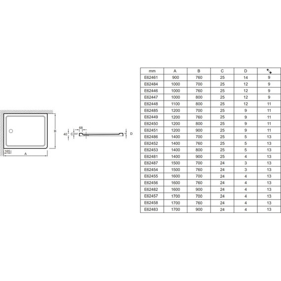 Акриловый поддон Jacob Delafon Flight 110x80 см E62448-00 - фото, картинка 4 Акриловый поддон Jacob Delafon Flight 110x80 см E62448-00 - фото 4