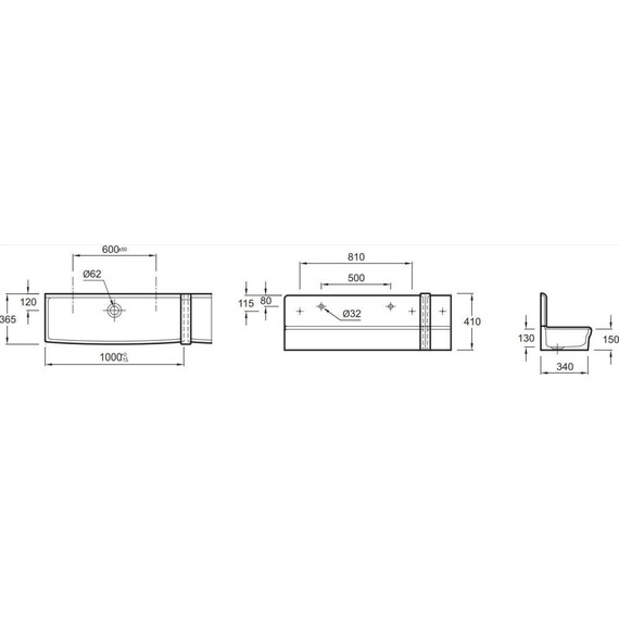 Раковина подвесная Jacob Delafon Duo 100 см EN290-00 - фото 3