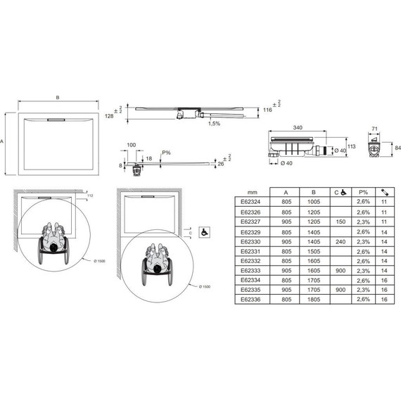 Акриловый поддон Jacob Delafon Flight Pure 100x80 см E62324-F-00 с антискользящим покрытием и сифоном - фото 5