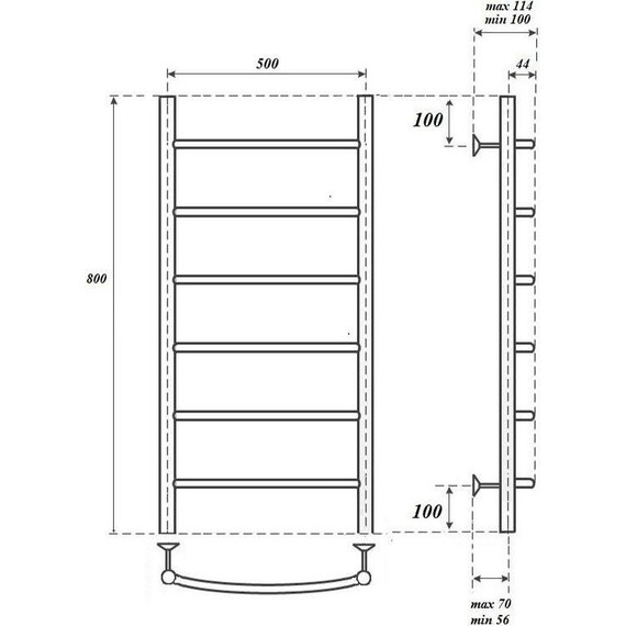 Полотенцесушитель водяной Point П6 500х800 мм PN04158 - фото 3