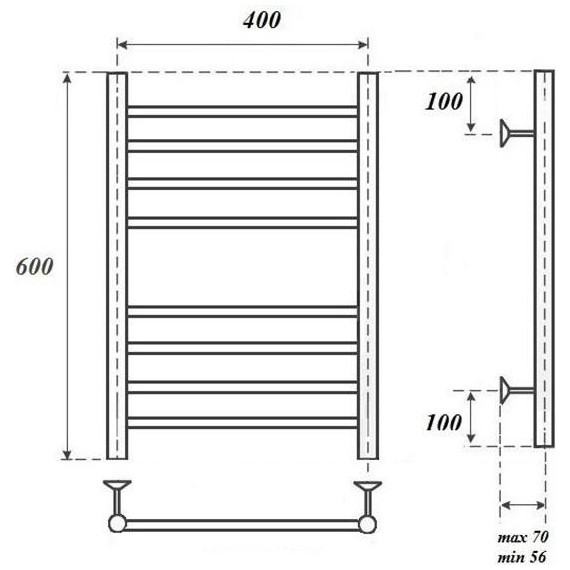 Полотенцесушитель водяной Point П8 400х600 мм PN10146S - фото 3